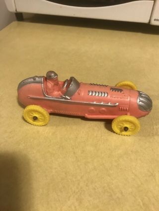 Vintage Auburn Rubber Toy Indy Race Car W/ Yellow Tires Wheels
