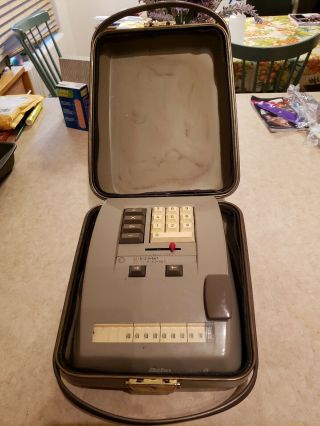 Vintage Rare Bohn Contex Mechanical Calculator Adding Machine 1950s 1960s W Case