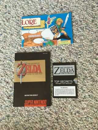 Nintendo,  The Legend Of Zelda,  A Link To The Past,  Instruction Book Only