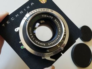 Vintage Schneider Symmar 150mm f5.  6 lens Synchro - Compur 2