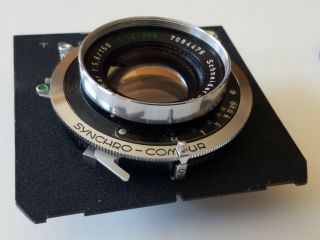 Vintage Schneider Symmar 150mm f5.  6 lens Synchro - Compur 4