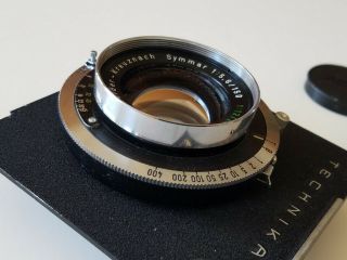 Vintage Schneider Symmar 150mm f5.  6 lens Synchro - Compur 5