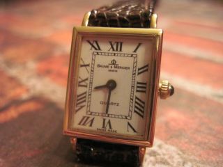 Vintage Ladies Solid 14k Yellow Gold Baume & Mercier Quartz Watch Gwo