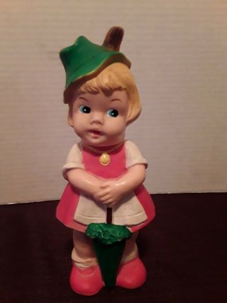 Adorable Rare Vintage Rubber Squeaky Squeak Girl Doll Toy