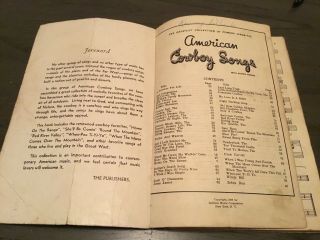 1936 American Cowboy Songs Booklet Robbins Music and Guitar Chords Cattle C90 2