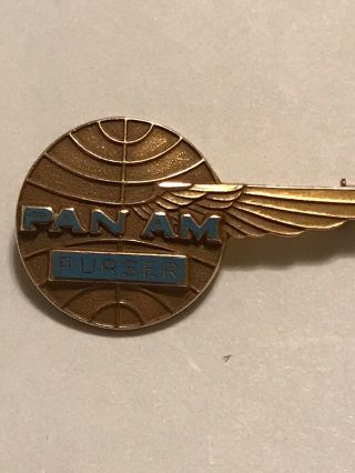 vintage Pan Am Purser WINGS pin LGB 10K NSP USA UNIFORM American Airlines Badge 5