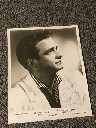 Johnny Cash Signed Vintage Sun Records 1950s 8x10 Photo Signed Auto Autographed