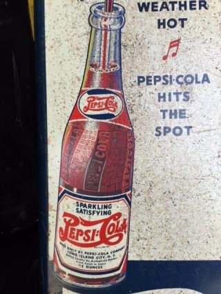 Rare 1930 ' s Pepsi - Cola Sipping Girl Advertising Thermometer 5