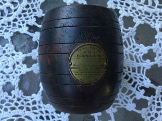 Sm Wooden 3 " (7cm) Barrel (treen) Made From The Teak Of Hms Ganges 1821