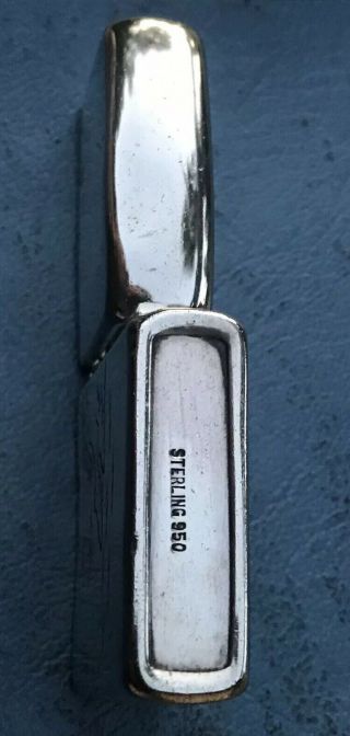 Vintage 3 Barrel Hinge Sterling Silver Made In Japan Lighter 1969 Zippo Insert 7