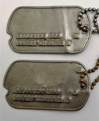 WWII U.  S.  Army GI T - 44 Notched Dog Tags of Charles L.  Walsh 3