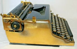 RARE Vintage Royal Quiet De Luxe 24K Plated Portable Typewriter 1940 ' s GREAT 10