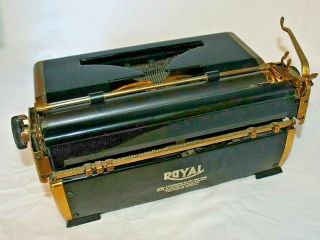 RARE Vintage Royal Quiet De Luxe 24K Plated Portable Typewriter 1940 ' s GREAT 6