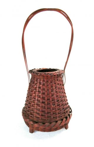 Vintage Ikebana Woven Basket Vase