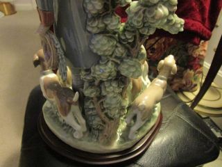 Lladro Pack of Hunting Dogs 5342 Ltd Ed 931/3000 RARE Signed with Wood Stand 10