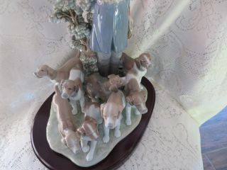 Lladro Pack of Hunting Dogs 5342 Ltd Ed 931/3000 RARE Signed with Wood Stand 6