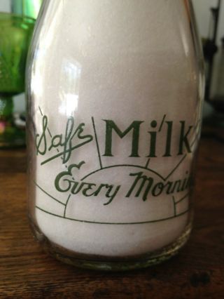 CHESTNUT FARMS,  DELMAR,  DEL.  (One Pint) vintage milk bottle w/ green lettering 2