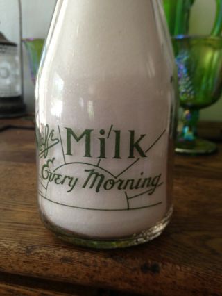 CHESTNUT FARMS,  DELMAR,  DEL.  (One Pint) vintage milk bottle w/ green lettering 3