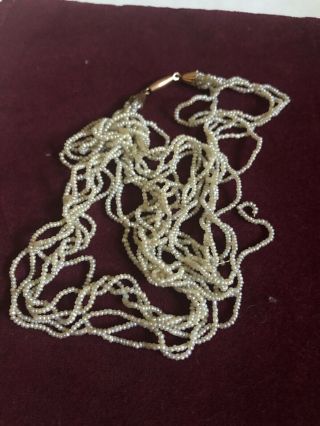 Victorian Seed Pearl Necklace Gold Clasp