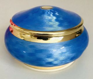 Lovely Large Solid Silver Guilloche Enamel Box,  Glasgow Import 1924