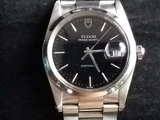 Rare Rolex Tudor Prince Quartz Oysterdate Ref.  91520n Black Men 