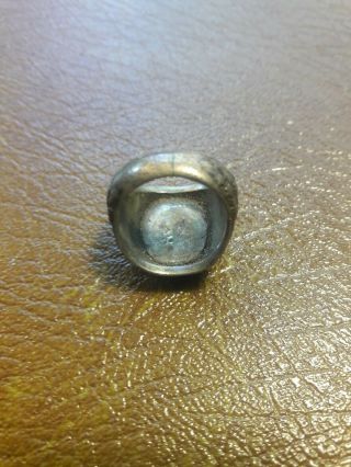 WW2 United States Army Sterling Silver & Green Stone Ring Size 5 5