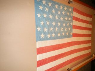 Vintage Antique American Flag 42 Star Flag W / Sewn Stars Early American Flag