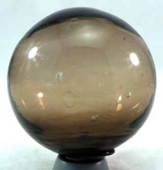 Vintage Japanese Hand Blown Glass Fishing Float 3 " Diameter Smoky Color