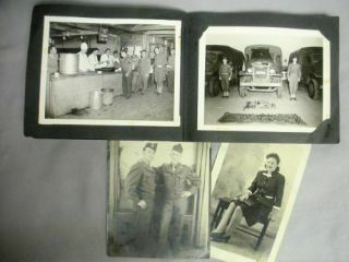 1944 Camp Claiborne Motor Pool Photograph Book 26 Photo Army Truck Mechanic Eutc