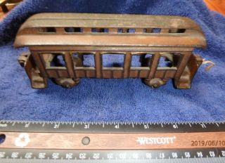 Vintage Cast Iron Toy Train Passenger Car