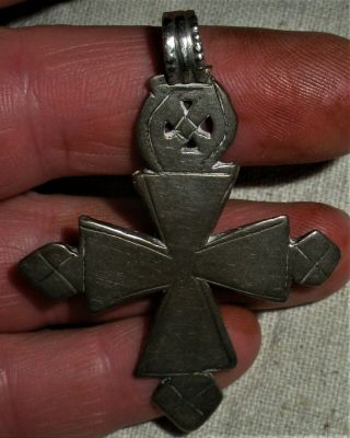 Antique C.  1750 - 1780 Spanish Colonial Coin Silver Cross Crucifix Vafo