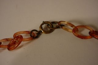 Vintage CELLULOID Chain Bakelite Dangle Charm Necklace 5