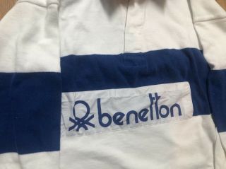 Vintage Benetton XL Rugby Blue 1980s 2