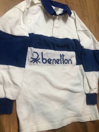 Vintage Benetton XL Rugby Blue 1980s 3