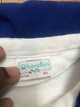 Vintage Benetton XL Rugby Blue 1980s 4