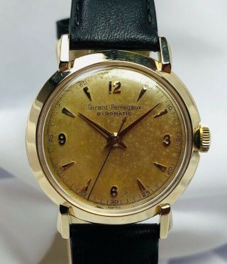 Vintage Girard Perregaux Gyromatic 14k Solid Gold Wristwatch