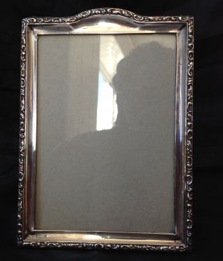 Birmingham 1912.  Hallmarked,  Silver Photograph Frame Velvet Back,  Self Standing