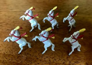 Vintage Miniature Circus Horses X 6 - 1.  5 " High.