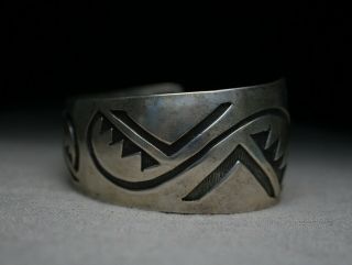 Vintage Native American Hopi Sterling Silver Cuff Bracelet 2