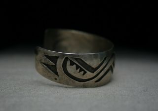 Vintage Native American Hopi Sterling Silver Cuff Bracelet 5