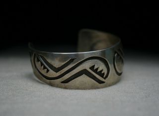 Vintage Native American Hopi Sterling Silver Cuff Bracelet 6