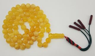 Islamic Prayer Tasbih Stone Amber Natural Baltic 66 Bead 41,  3g Vintage Old F - 874