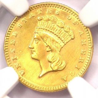 1877 Indian Gold Dollar (g$1 Coin) - Ngc Uncirculated Details (unc Ms) - Rare
