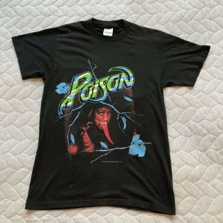 Vintage 80s Poison Band Rock T - Shirt 1989 Cyanide Merchandise Spring Ford Sz S/m