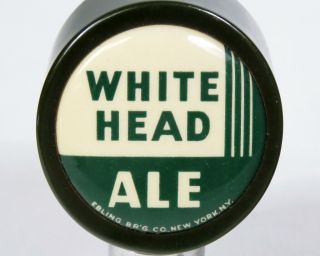 Vintage White Head Ale Beer Ball Tap Knob Handle Ebling Brewing Co.  York,  NY 2