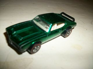 1971 Hot Wheels Redline Olds 442 Emerald Green Spoiler (rare)