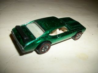 1971 Hot Wheels Redline Olds 442 Emerald Green Spoiler (RARE) 2