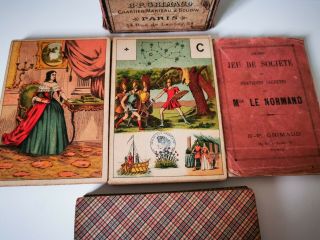 ANTIQUE Vintage Rare 1890 Grand Jeu de Mlle Lenormand Collectable Tarot 2