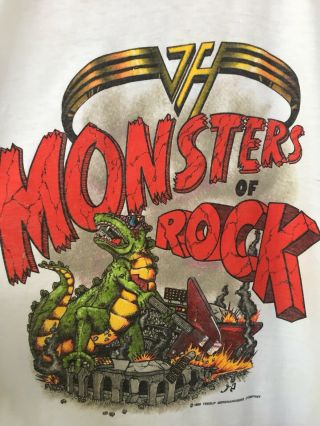 VTG 1988 Van Halen Monsters Of Rock 50/50 Soft - thin Concert Tee - XL 5