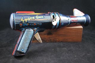 Rare Vintage Tin Toy Space Gun S - 58 Friction Made In Japan T.  N 1960 